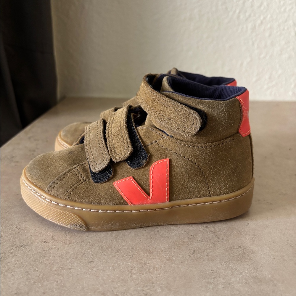 Veja Kids Suede Sneakers - Brown and orange